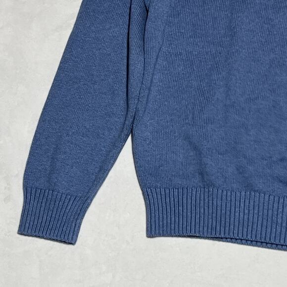 J Crew Heritage Cotton Crewneck Sweater Mens XL Twilight Blue Cotton Fisherman - Picture 3 of 10